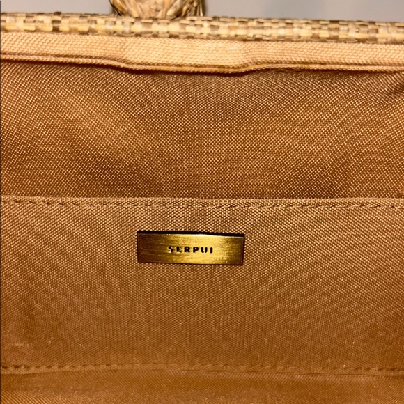 Serpui Candice Embroidered Clutch in Toast - Picture 8 of 10